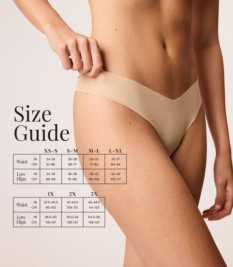 commando Classic Thong | Invisible Everyday Thong | No-Show Underwear Loved by Celebrities & Stylists | Raw-Cut Microfiber | Beige, Small-Medium - Image 4